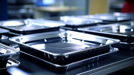 Immaculate lunch trays with a brilliant shine