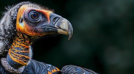 A Dramatic Portrait of a Bearded Vulture Scavenging Highlighting the Ecological Connections Between Terrestrial and Marine Ecosystems - obrazy, fototapety, plakaty