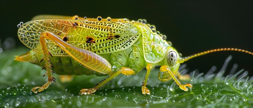 Close up View of a Leafhopper Excreting Honeydew Highlighting Symbiotic Relationships in Nature
