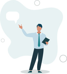 Communication concept. businessman talking.flat vector illustration.