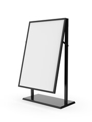 Free Standing Poster Display Holder Metal Stand 3d  Illustration.