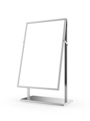 Free Standing Poster Display Holder Metal Stand 3d  Illustration.