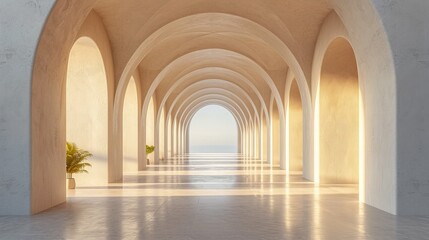 3D space, light shining from above, empty room