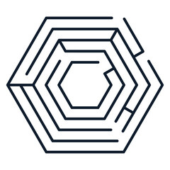 Hexagon maze. Labyrinth vector illustration. 