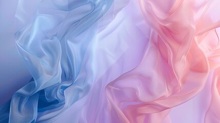 Fototapeta premium Soft pastel colors in a foggy wind abstract background. 3D illustration. AI Image