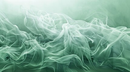 Fototapeta na wymiar Green foggy wind abstract background. 3D environment. AI Image