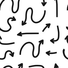 Hand drawn arrows seamless pattern