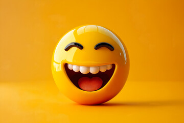 Yellow smiley face on background.
