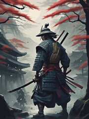 Samurai Illustration Design Very Cool
