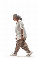 Elegant Senior Woman Walking Confidently - Inspirational Lifestyle Banner