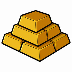 gold bars isolated on white