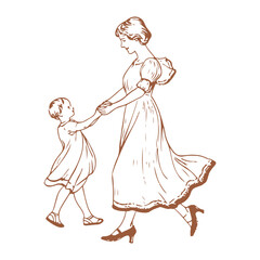 A mother and a child dancing together
