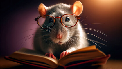bookworm, reading rat