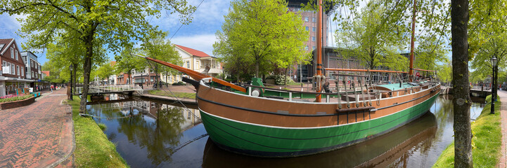 Sailboat in the canal of Papenburg