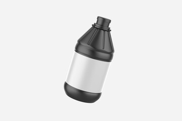 Matte Oil Bottle Mockup Isolated On White Background. 3d illustration