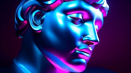 Captivating Vaporwave-inspired Sculpture:A Futuristic of Color,Light,and Form