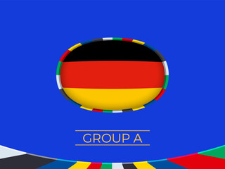 Germany flag for 2024 European football tournament, national team sign. - 782036393