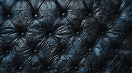 Fototapeta premium Black leather sofa texture. Generative AI.
