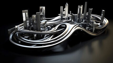 Futuristic 3D Visualization of Sustainable Urban Infrastructure and Efficient Networked Transportation Systems