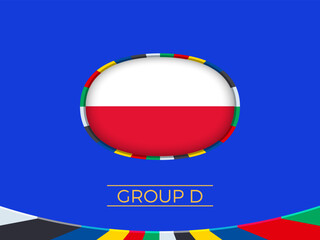 Poland flag for 2024 European football tournament, national team sign. - 782038164