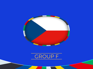 Czech Republic flag for 2024 European football tournament, national team sign. - 782038546