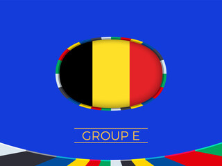 Belgium flag for 2024 European football tournament, national team sign. - 782038563