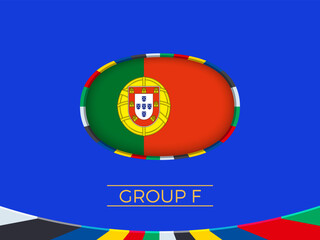 Portugal flag for 2024 European football tournament, national team sign. - 782038570