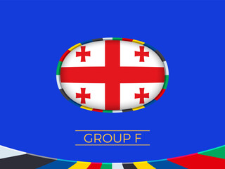 Georgia flag for 2024 European football tournament, national team sign. - 782038575