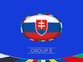 Slovakia flag for 2024 European football tournament, national team sign. - 782038576