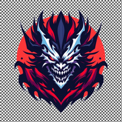 head devil in vector style. menacing creature suitable for T Shirt Design editable design available in PNG