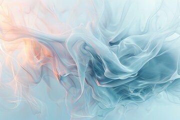 Fototapeta premium 3D rendering of a minimalist abstract background with foggy wind and a dual-color blend. AI Image