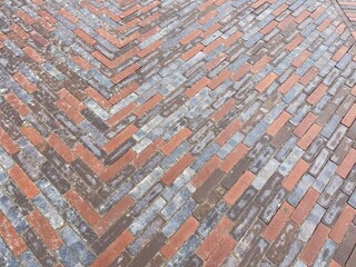 The background is made of beautiful paving slabs.