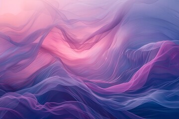 Minimalist abstract background with triple-color blend, surrounded by foggy wind. 3D illustration. AI Image