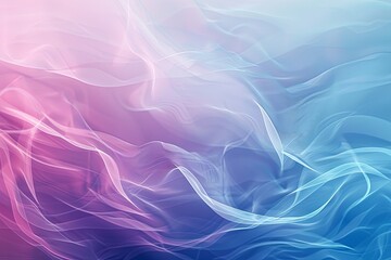 A 3D rendering of a minimalist abstract background featuring a triple-color blend, amidst foggy wind. AI Image