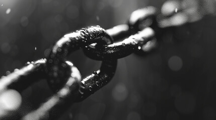 close up of chain. Generative AI. - obrazy, fototapety, plakaty