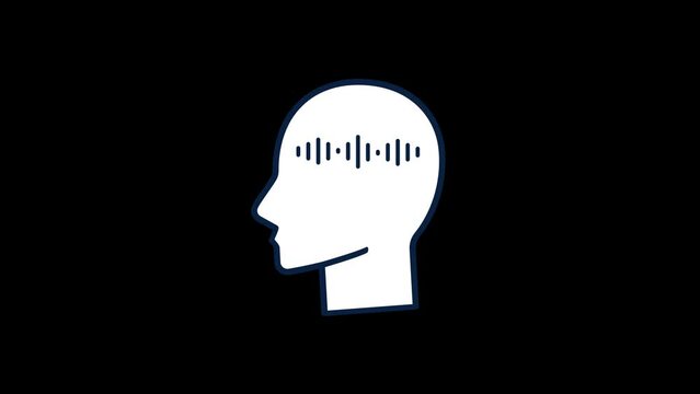 Head audio wave Animation Transparent background 