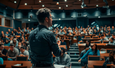 A confident speaker delivering a compelling presentation , Generative AI