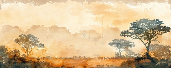 Transport yourself to the Savannah with this abstract background featuring muted tones. - obrazy, fototapety, plakaty