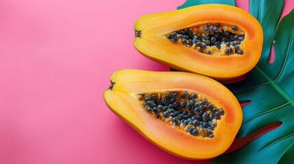 tasty papaya fruit - obrazy, fototapety, plakaty