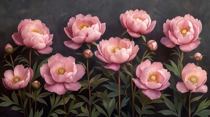 Obraz premium pink peonies flower