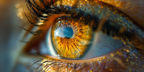 Close-up of human eye with detailed iris texture
