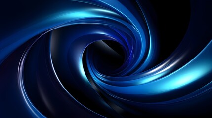 Hypnotic Neon Blue Swirling Warp Tunnel in Futuristic Abstract Space Backdrop
