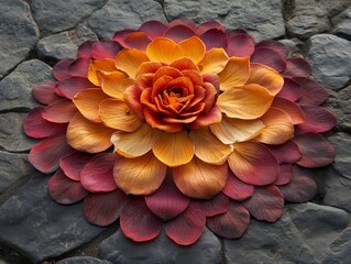 mandala made out of flower petals