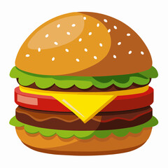 hamburger on white background