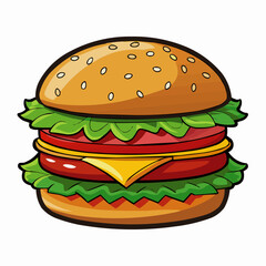 hamburger on white background