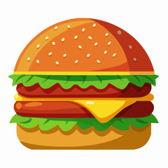 hamburger on white background