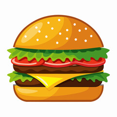 hamburger on white background