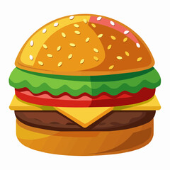 hamburger on white background