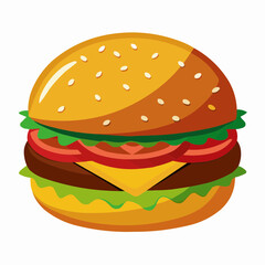 hamburger on white background