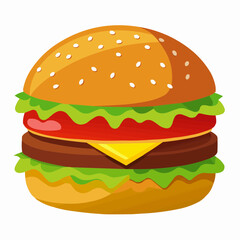 hamburger on white background